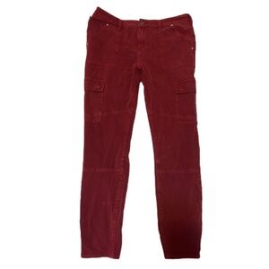 Burgundy Cargo Skinny Jeggings
